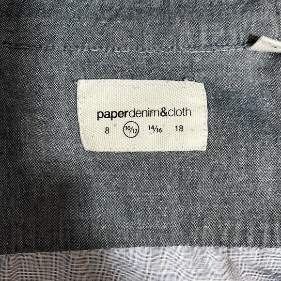 Paper Denim and Cloth Girls Button Down Adjustable Sleeve Collared Size 10/12 - Picture 10 of 16